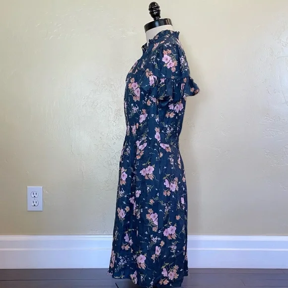 Rebecca Taylor Emilia Floral Silk Mini  Dress Size 8 - Picture 2 of 13